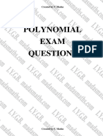 Polynomial Exam Questions: Created by T. Madas