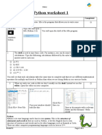 Python Worksheet 1: Task Completed