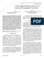 Text Extraction From Digital Images With Text To Speech Conversion and Language Translation