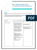 Most Essential Learning Competencies (Melcs) : Lesson 1: Background, Rationale, and Development of Melcs