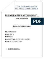 Final Research Proposal ON Natural Disasters