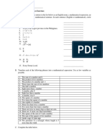 The Language of Mathematics (Exercises)