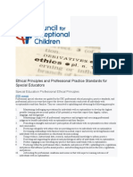 CEC Ethical Principles and Professional Practice Standards For Special Educators