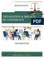 Defamation & Breach of Confidence