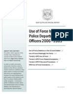 Use of Force by Seattle Police Department Officers 2006 - 2009