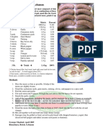 Shawarma Sausage - Lebanon: U.S. Ingredient Metric Percent