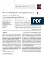 2015 - Effects of Two-Step Homogenization On Precipitation Behavior of Al3Zr Dispersoids and Recrystallization Resistance in 7150 Aluminum Alloy