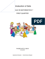Introduction of Sets: Module in Mathematics 7 First Quarter