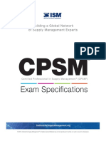 ISM CPSM Exam-Specifications