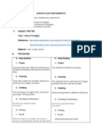 Lesson Plan in Mathematics 4 A's Approach