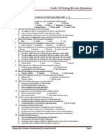 Grade 10 Biology Review Questions (Unit 1-5)