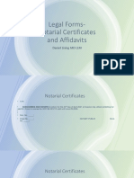 Notracial Certificates and Affidavits