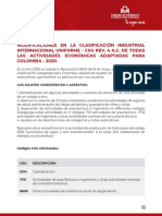 Documento Cambios Codigos CIIU 