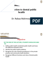 Lecture 1. Introduction To Dental Public Health