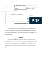 Scardina v. Masterpiece Cakeshop, Inc., Et Al. - Findings of Fact and Conclusions of Law