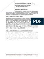 Notas A La Presentacion Del Aumento de Capital