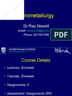 Pyrometallurgy Lecture 1. Introduction and Roasting Thermodynamics