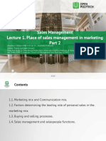 Place of Sales Management in Marketing Part - 2