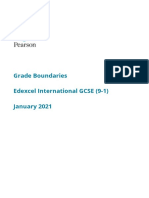 Grade Boundaries Edexcel International GCSE (9-1) January 2021