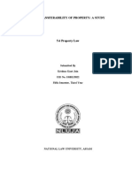 Non-Transferability of Property: A Study: Submitted by Krishna Kant Jain UID No. SM0115022 Fifth Semester, Third Year