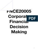 FNCE20005 Corporate Financial Decision Making