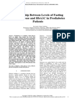 Relationship Between Levels of Fasting Blood Glucose and Hba1C in Prediabetes Patients