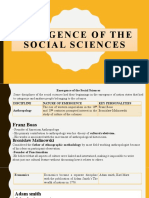 Emergence of The Social Sciences