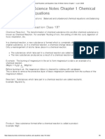 Chemical Reactions and Equations Class 10 Notes Science Chapter 1 - Learn CBSE