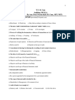 T.Y. B. Com Auditing (MCQ'S) by Asst. Prof. Pravin Kad (M. Com., SET, NET) 8788167249 (