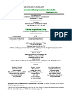 Falcon Acquisition March 2021 SEC Filing