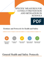 Specific Measures For Covid-19 Prevention and Mitigation in Schools