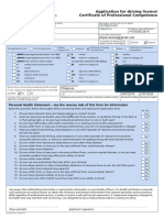 (Filled) NA-0201 Application For Driving Licence and Certificate of Proffesional Competence (Personal Health Statement)