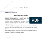 Internship Certificate Template