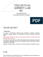 Intellectual Property Law BY: Said Omari Hussein LL.B, Mzumbe University Tanzania