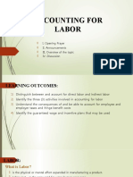 Accounting For Labor: I. Opening Prayer III. Overview of The Topic IV. Discussion II. Announcements