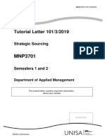 Tutorial Letter 101/3/2019: Strategic Sourcing