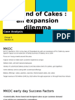 My Kind of Cakes: An Expansion Dilemma: Case Analysis