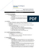 Topic: Pragmatism and Education Task #1: Lesson Plan Template (DLP Deped 42 S.2016)