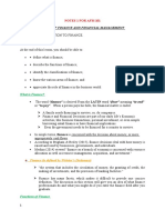 Unit I - Overview of Finance and Financial Management: Notes 1 For Afm 101