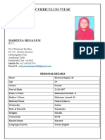 Curriculum Vitae: Haseena Begam.M