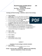 AEX 101 Rural Sociology and Educational Psychology 2+0: Question Bank - Questions For Revision I.Rural Sociology