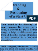 Branding & Positioning of A Start Up