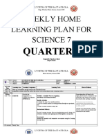 Weekly Home Learning Plan For Science 7: Quarter 1