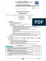 CHECKLIST PROCEDURES (Immunization)