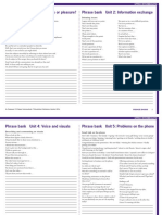 Phrase Bank Unit 2: Information Exchange Phrase Bank Unit 1: Business or Pleasure?