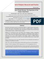 Negative Pressure Wound Therapy The Experience of Our Surgery Department