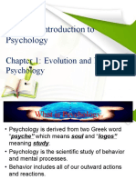 PSY 101 Introduction To Psychology: Chapter 1: Evolution and Nature of Psychology