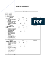 Mock Interview Rubric Final