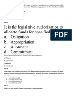 It Is The Legislative Authorization To Allocate Funds For Specified Purposes. A. Obligation B. Appropriation C. Allotment D. Commitment