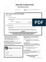 Sfp-400B Fire Alarm System: Operating Instructions